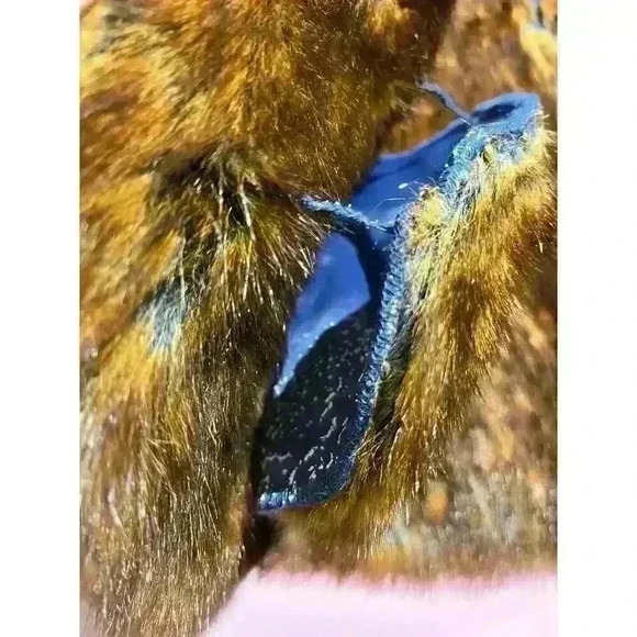 The LOOK Randolph Duke Womens Suede & Faux Fur Blue Fox Jacket Hood Size Large - Picture 15 of 16